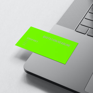 fluorescent green solid colour business card