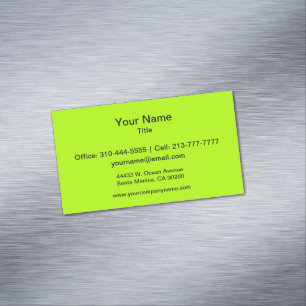 Fluorescent Green Solid Colour Magnetic Business Card