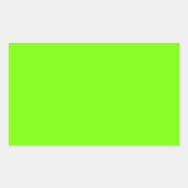 fluorescent green solid colour rectangular sticker (Front)