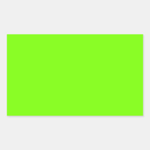 fluorescent green solid colour rectangular sticker