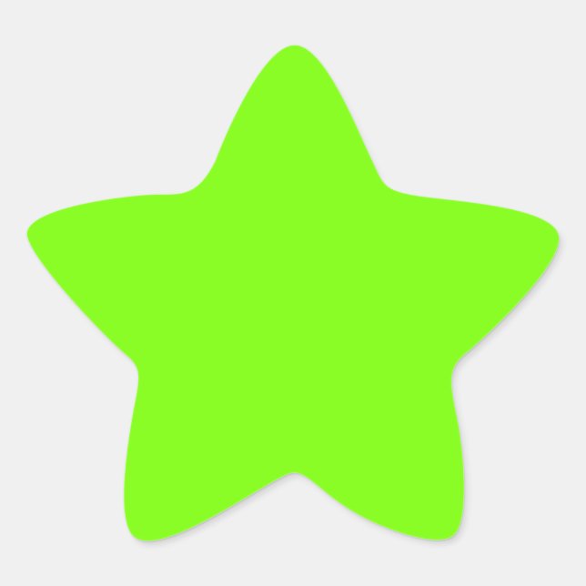 fluorescent green solid colour star sticker (Front)