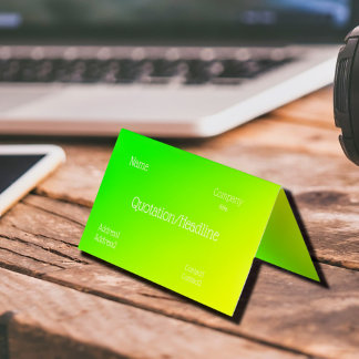 fluorescent green-yellow gradient business card