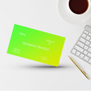 fluorescent green-yellow gradient business card
