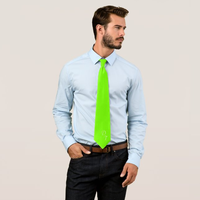 Fluorescent  green  - your monograms tie (In Situ)