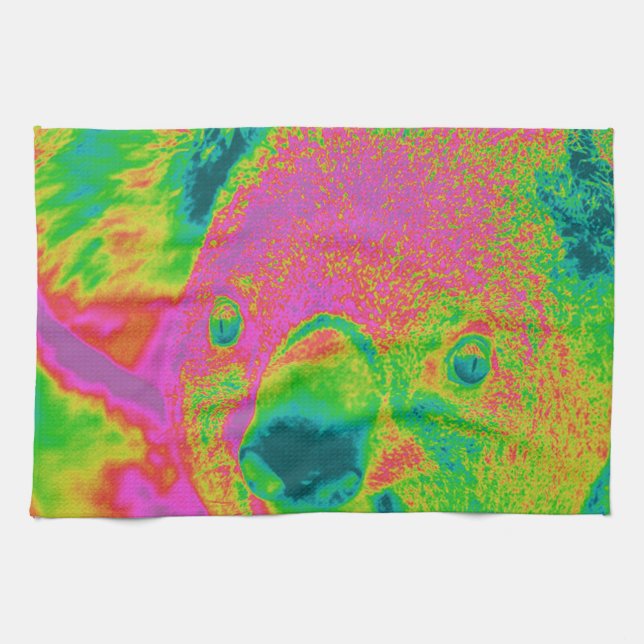fluorescent koala bears tea towel (Horizontal)