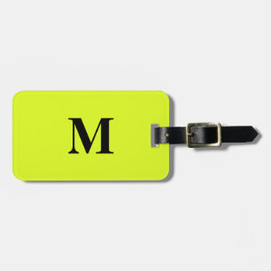 Fluorescent Light Yellow Green Monograms Name Gift Luggage Tag