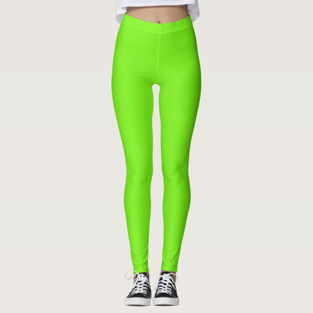 Fluorescent Lime Green Leggings (Front)