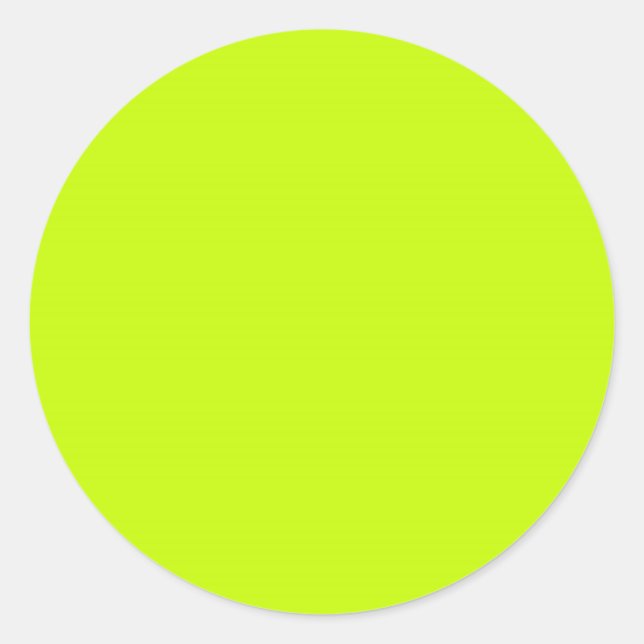 Fluorescent Lime Green Neon Yellow Personalised Classic Round Sticker (Front)