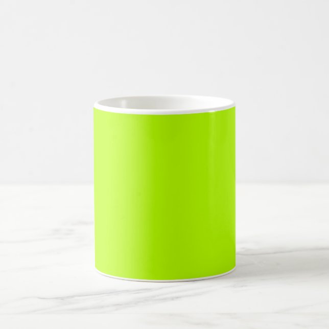 Fluorescent Lime Green Neon Yellow Personalised Coffee Mug (Center)