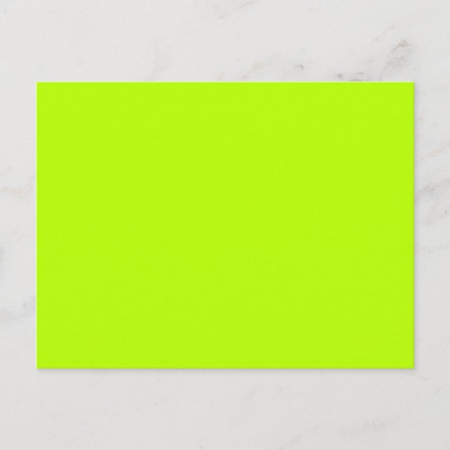 Fluorescent Lime Green Neon Yellow Personalised Postcard (Front)