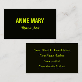 Fluorescent Neon Yellow Green Black Cool Colourful Business Card