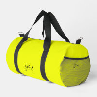 Fluorescent noen yellow solid colour initials name