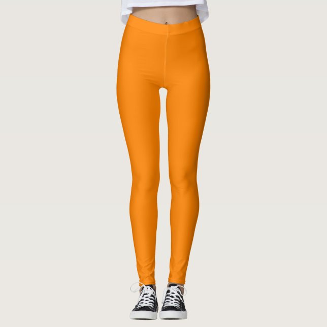 Fluorescent Orange Leggings – simple & unique (Front)