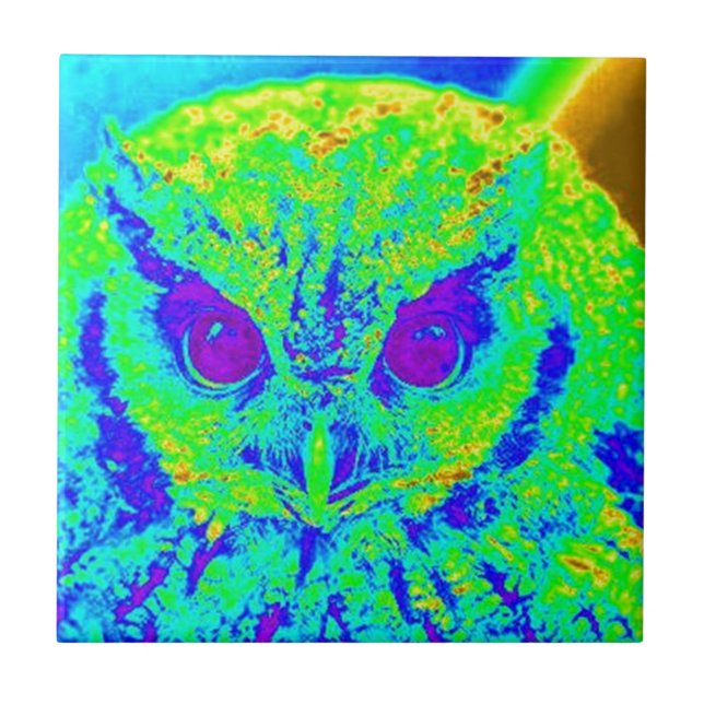 fluorescent owl tile (Front)