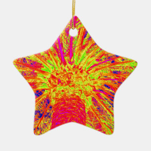 fluorescent palm ceramic tree decoration