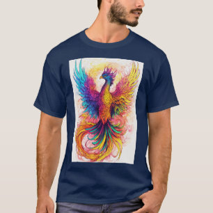 Fluorescent Phoenix Design T-Shirt