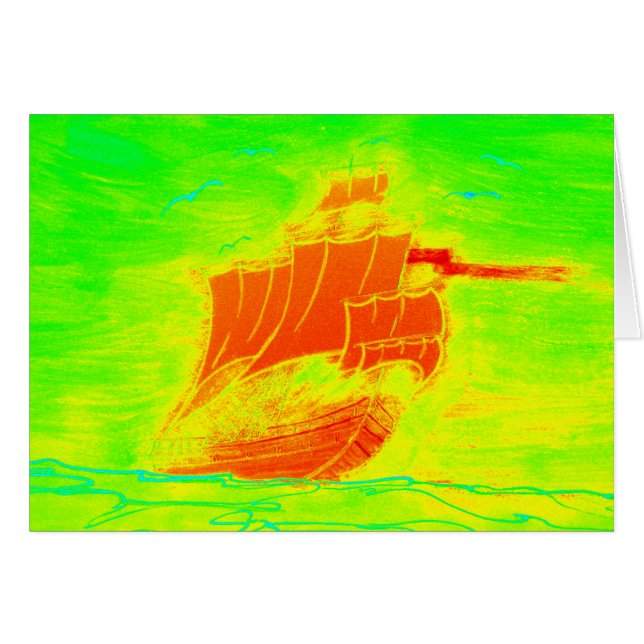 fluorescent sailboat (Front Horizontal)