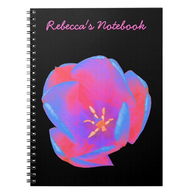 Fluorescent Tulip Customisable Notebook (Front)