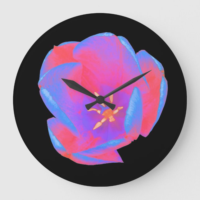 Fluorescent Tulip Wall Clock (Front)