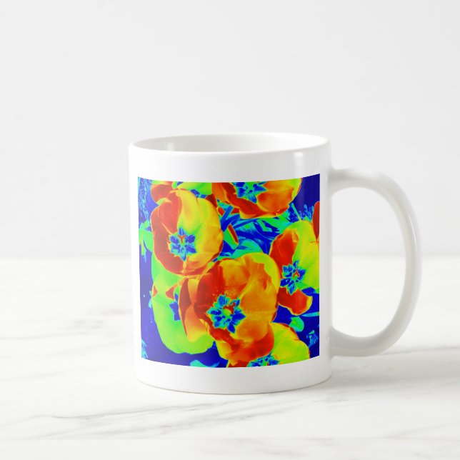 fluorescent tulips coffee mug (Right)