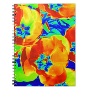 fluorescent tulips notebook