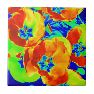 fluorescent tulips tile