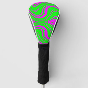 fluorescent waves modern pattern golf head cover