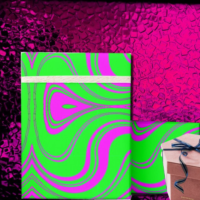fluorescent  waves modern pattern wrapping paper (Creator Uploaded)