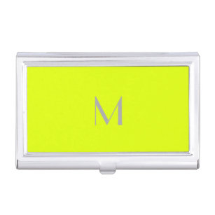fluorescent yellow - add monogram  business card holder