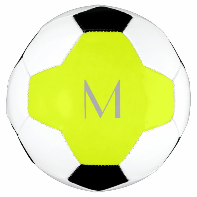 fluorescent yellow - add monogram   football (Front)