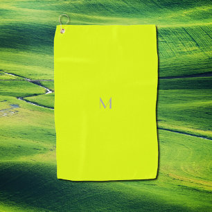 fluorescent yellow - add monogram golf towel