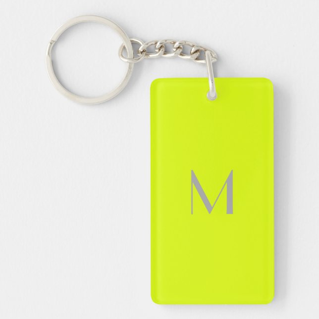 fluorescent yellow - add monogram   key ring (Front)