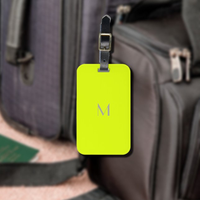 fluorescent yellow - add monogram luggage tag (Creator Uploaded)