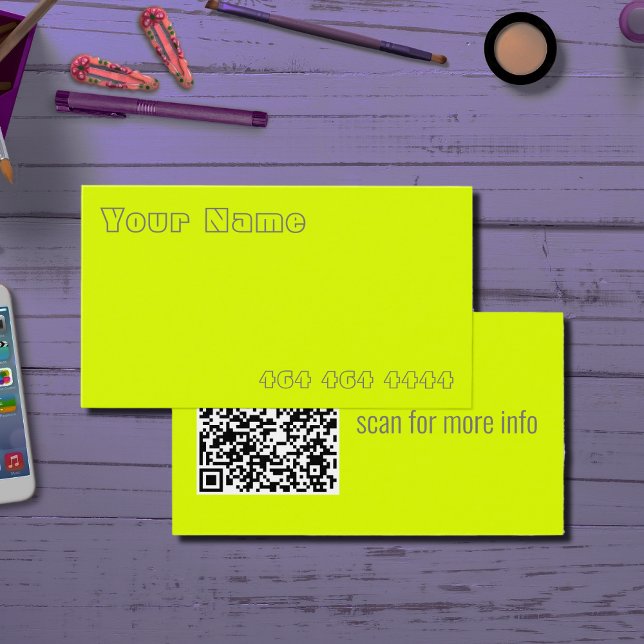 fluorescent yellow - add QR code (Creator Uploaded)