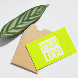 fluorescent yellow - add your bold logo business card