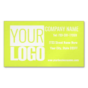 fluorescent yellow - add your bold logo 	Magnetic business card