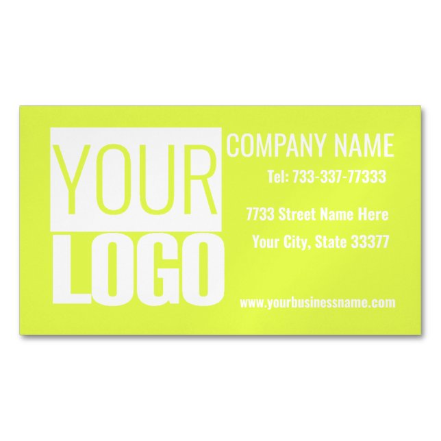 fluorescent yellow - add your bold logo 	Magnetic business card (Front)