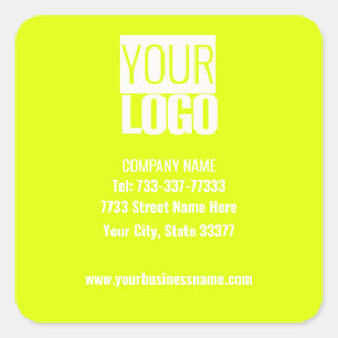 fluorescent yellow - add your bold logo square sticker