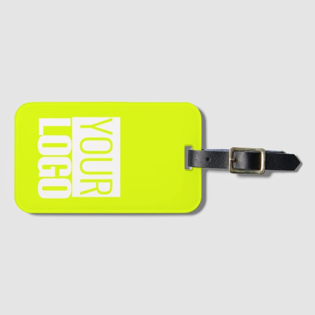  Fluorescent  yellow - add your  logo  Luggage Tag (Front Horizontal)