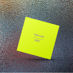 fluorescent yellow -  add your logo square business card