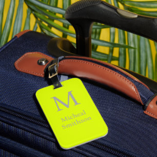fluorescent yellow - bold monogram luggage tag