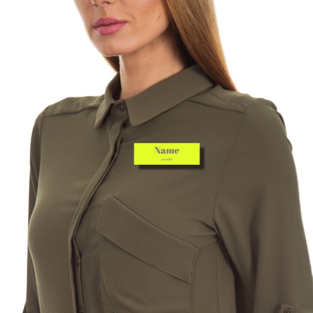 fluorescent yellow  bold name  name tag (Creator Uploaded)