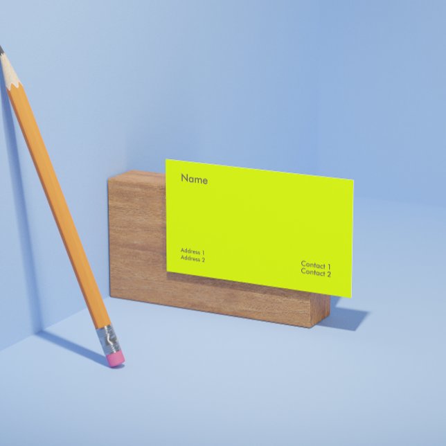 fluorescent yellow business card (Creator Uploaded)