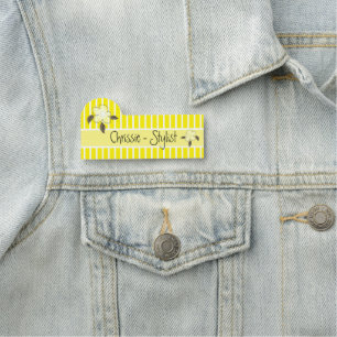 Fluorescent Yellow Easy Read Name Tag