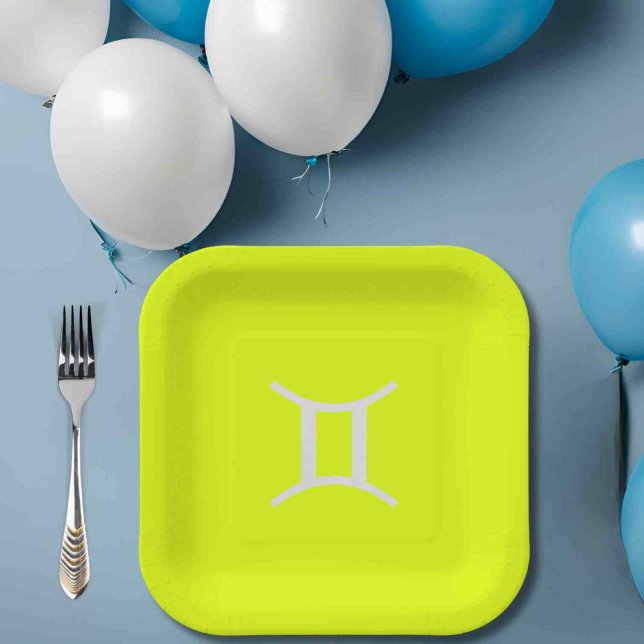 fluorescent yellow -Gemini   Paper Plate (Creator Uploaded)