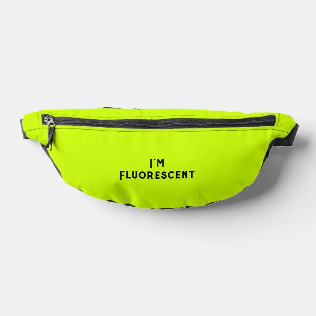 Fluorescent Yellow "I'm Fluorescent" Festival Bum Bags (Lay Down)
