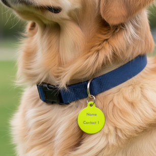 fluorescent yellow -personalised pet tag