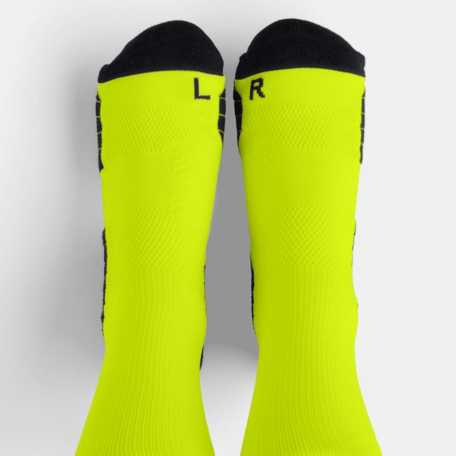 fluorescent  yellow solid colour socks (Top)