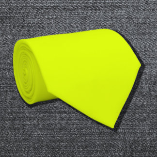 fluorescent  yellow solid colour tie