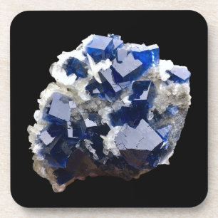 Fluorite Crystal Flake Calcite Crystal Pattern 6 x Coaster
